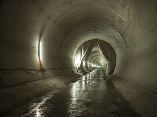 Completed tunnel section in construction lot H41, Brenner Base Tunnel, Zenzendorf, Tyrol, Austria,