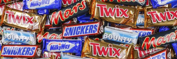 Mars Incorporated products such as Snickers chocolate bars, Twix, Milky Way and Bounty bars as