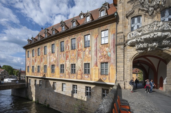 Frescoes on the façade of the Old Town Hall, repainting by Anton Greiner around 1960, Old Town