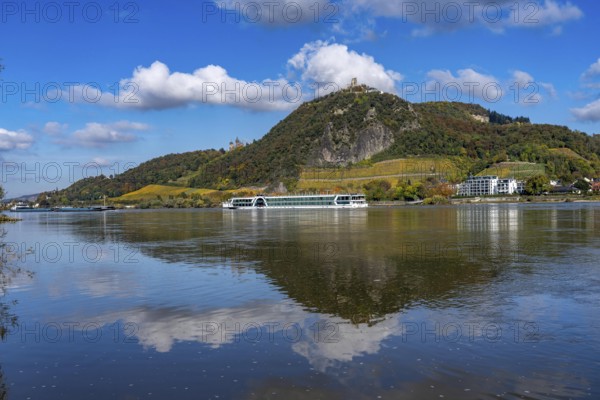 Drachenfels, a mountain in the Siebengebirge on the Rhine between Bad Honnef and Königswinter, with