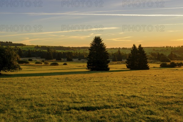 Sunrise, Hochrhönstraße, near Schwabenhimmel, UNESCO Biosphere Reserve, near Hausen, Rhön, Bavarian