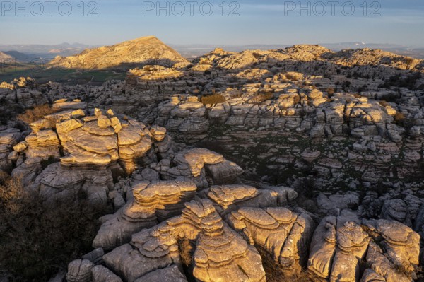 Bizarre limestone rock formations, El Torcal nature reserve, Torcal de Antequera, Malaga province,
