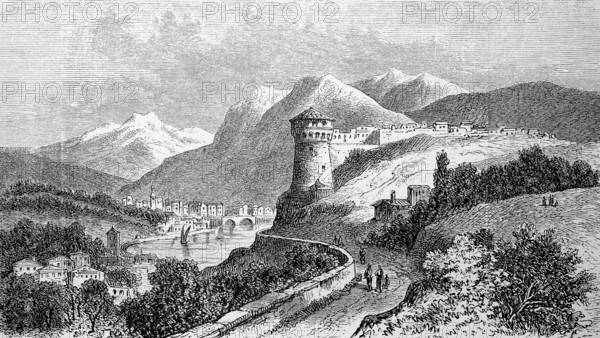 Roveredo, Rovereto in Trento, Italy, in 1880, Historical, digital reproduction of an original from