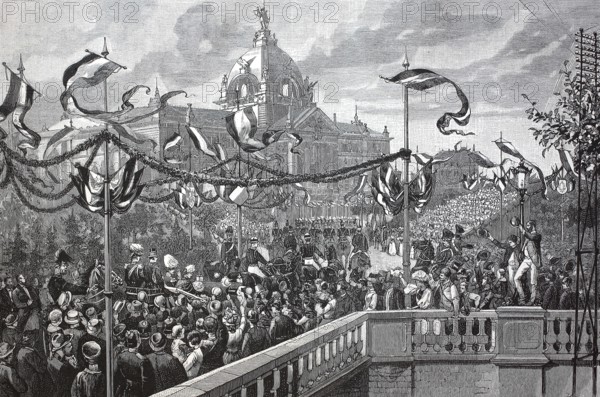 The entry of the German imperial couple into Strasbourg, homage of the Alsace-Lorraine in front of