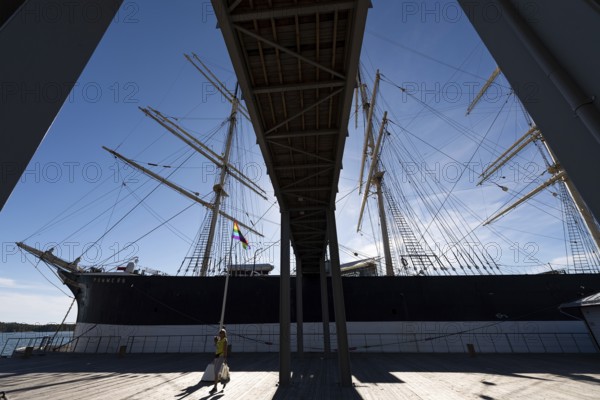 Steel four-masted barque Pommern, windjammer with jubilee rig, Maritime Museum, Mariehamm, Åland or