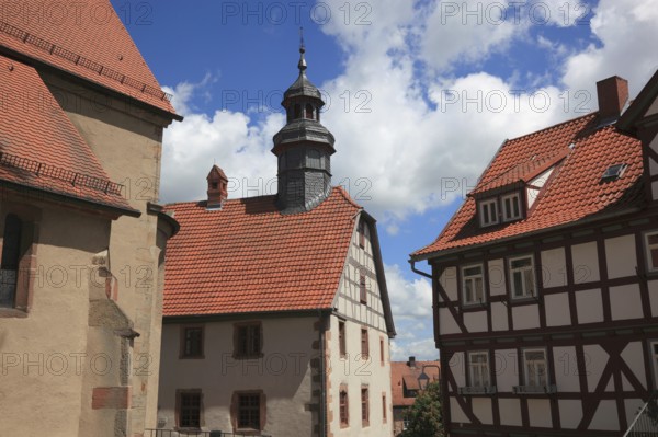 Old town with town hall, Schlitz, small town in the east of the Vogelsberg district in central