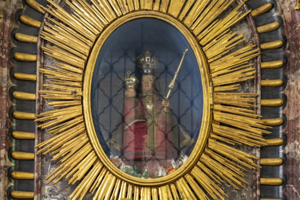Madonna of the Maria Klobenstein pilgrimage chapel near the Entenlochklamm gorge, Kössen, Tyrol,