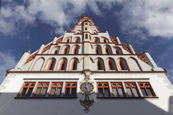 Late Gothic town hall with early Baroque gable, historic old town centre, Bad forest lake, Upper