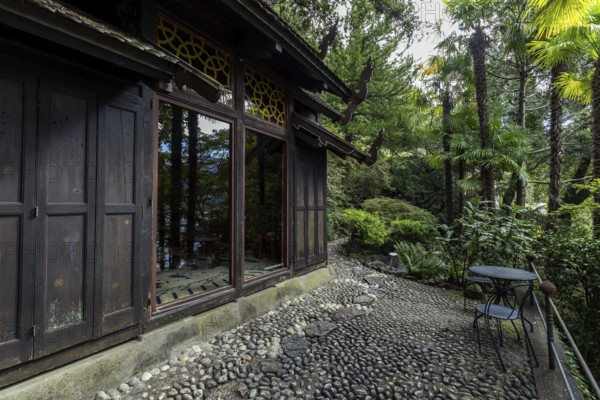 Teahouse, Casa Siamese, Scherrer Park, Parco Scherrer, Morcote, Lake Lugano, Lago di Lugano, Canton