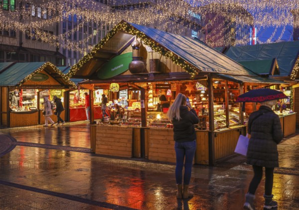 Essen, North Rhine-Westphalia, Germany - Christmas market in Essen in times of the corona pandemic