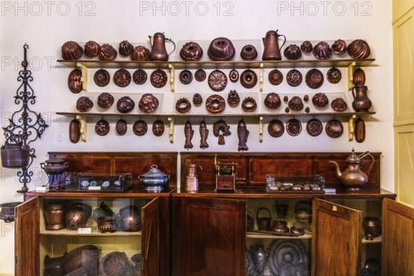 Baking moulds, kitchen, Civico Museo Sartorio with original 19th century living rooms of the family