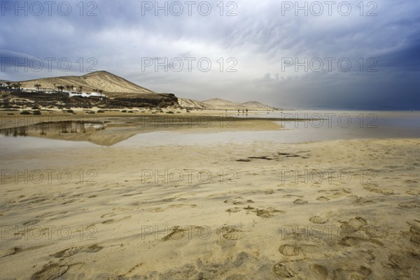 Playa Risco del Paso beach, Playa de Sotavento, Pajara, Fuerteventura, Canary Islands, Spain,