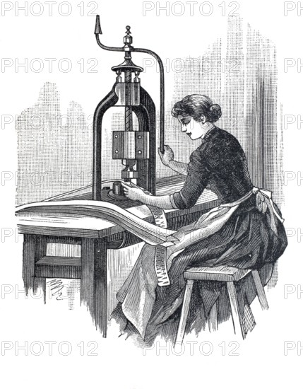 Exhibition on accident prevention in Berlin in 1889, fabrication of steel springs, digital
