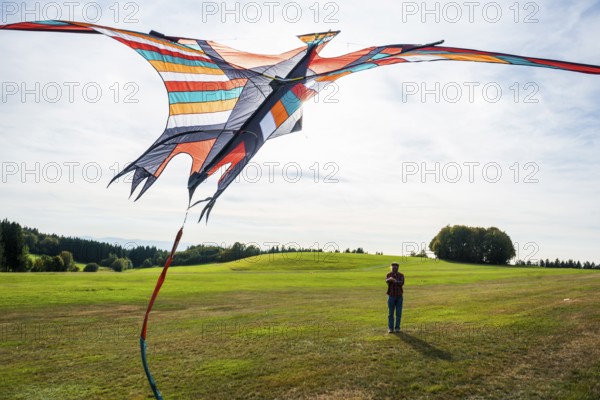 Large stunt kite, Hütten, Rickenbach, Hotzenwald, Southern Black Forest, Black Forest,