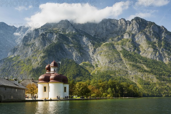 Church of St Bartholomä, Königssee, Schönau, Berchtesgaden National Park, Berchtesgadener Land,