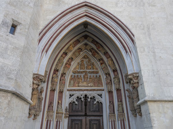 Detail of the Eichstätt Cathedral portal, late Gothic around 1718, Eichstätt, Upper Bavaria,