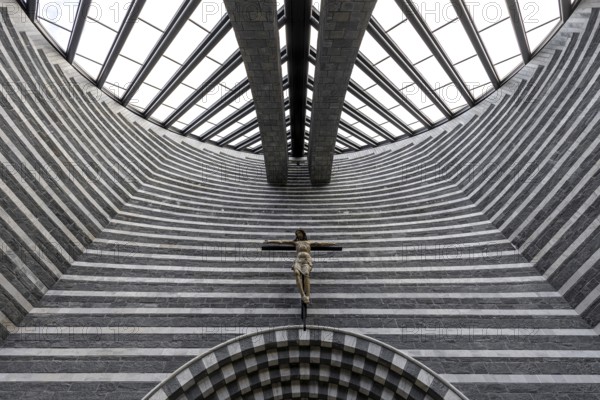 Chiesa di San Giovanni Battista, interior view, architect Mario Botta, Mogno, near Fusio,