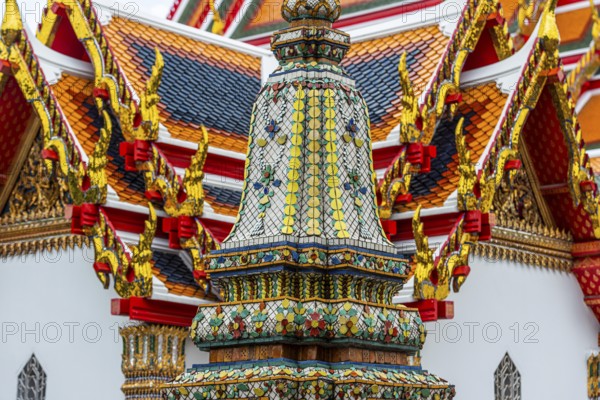 Ornate building at Wat Pho Temple, Buddhism, religion, world religion, art, architecture,
