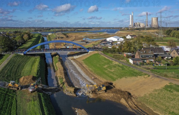 Dinslaken, Voerde, North Rhine-Westphalia, Germany, Inauguration of the new Emscher estuary into