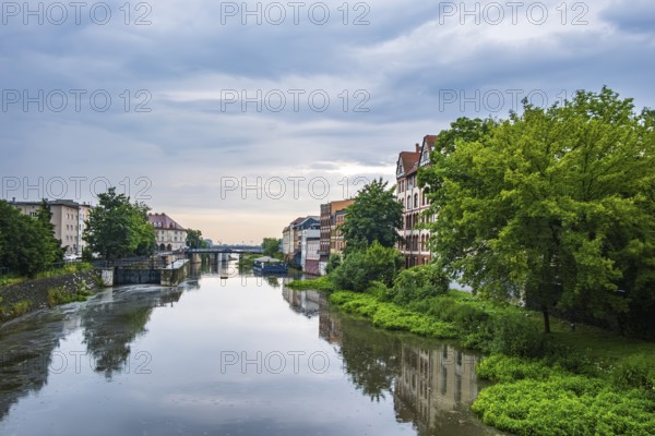 The so-called Opole Venice or Little Venice on the Mühlgraben in Opole, Opole Voivodeship, Poland,
