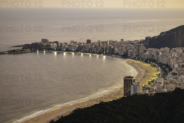 View from Sugarloaf Mountain to Copacabana in Rio de Janeiro. 21.07.2024. Photographed on behalf of