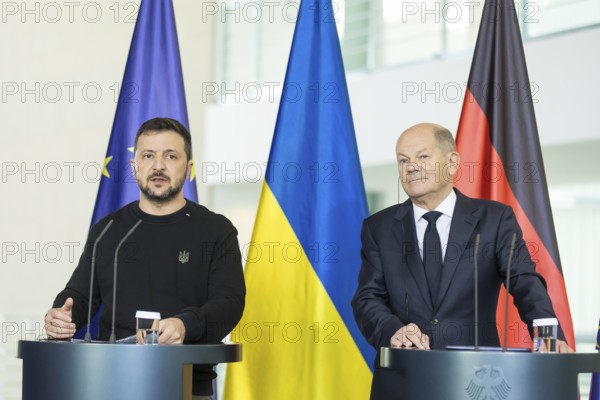 Volodymyr Zelensky (President of Ukraine) and Olaf Scholz (Chancellor of the Federal Republic of