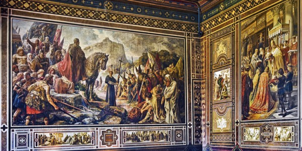Cycle of wall paintings in the Kaisersaal Goslar in the spirit of Borussian historiography by