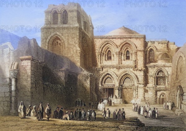 Church of the Holy Sepulchre, Jerusalem. Original tomb of Gottfried von Bouillon, c. 1840,
