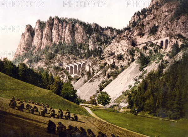 Semmering railway to Krausel, Krauselklause, Styria, formerly Austro-Hungary, today Austria, c.