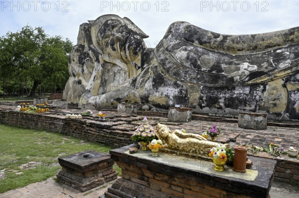 Reclining Buddha in Wat Lokayasutharam, Temple of the Resting Buddha, Ayutthaya, Ayutthaya