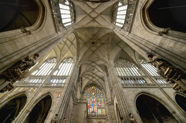 Prague castle, Gothic Metropolitan Cathedral of Saints Vitus, Wenceslas and Adalbert, Ceiling,