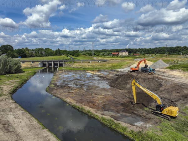 Dortmund / Castrop-Rauxel, North Rhine-Westphalia, Germany, renaturalisation of the Emscher, flood