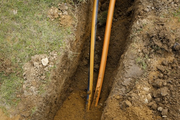 Rheinbach, North Rhine-Westphalia, Germany - Internet broadband expansion, construction site for