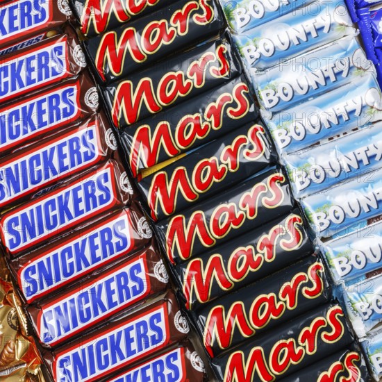 Mars Incorporated products such as Snickers chocolate bars, Twix, Milky Way and Bounty bars as a