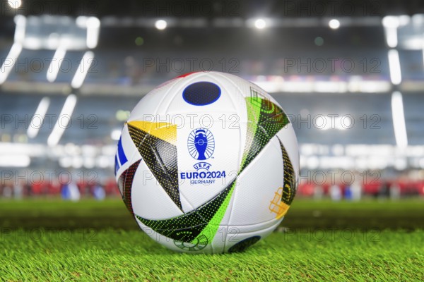 Close-up of the official match ball of UEFA EURO 2024: The 2024 European Football Championship will