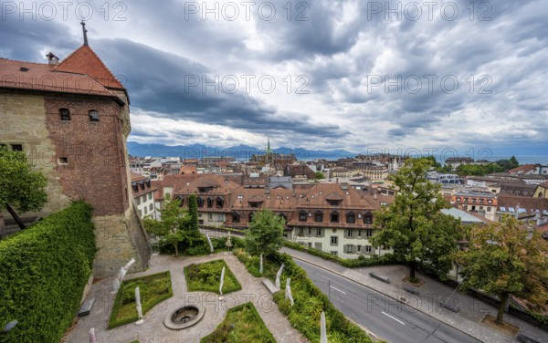 Ancien évêché de Lausanne, historic residence of the Bishop of Lausanne, today city museum, view