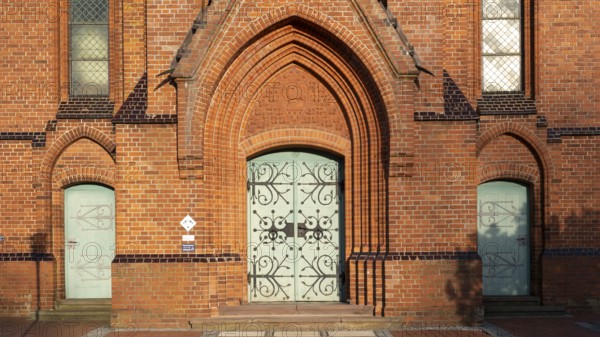 View of the entrance area of a church, Aller Leine Valley, Wittlohe, Kirchlinteln, Verden, Lower