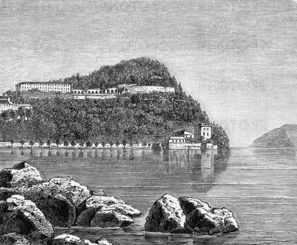 Lago di Como, the picturesque Lake Como in the Southern Alps, mountain and lake landscape,
