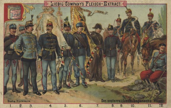 Picture series The Austro-Hungarian Army, Liebig picture, digitally restored reproduction of a