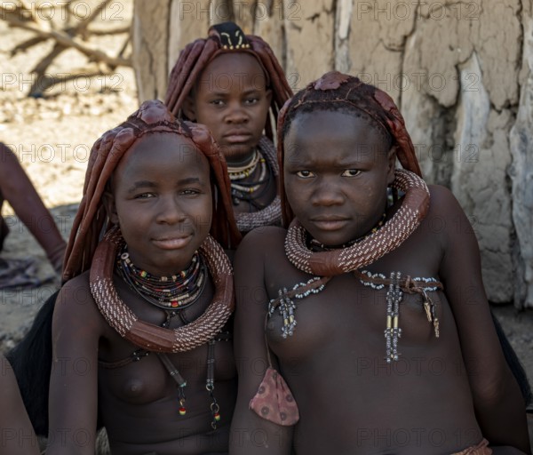Young traditional Himba woman, near Opuwo, Kaokoveld, Kunene, Namibia, Africa