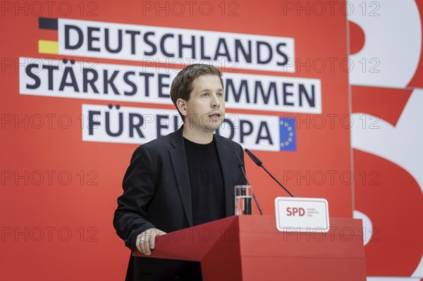 Kevin Kuehnert, SPD Secretary-General, at a press conference following the SPD Executive Committee