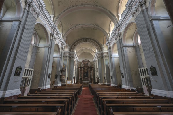 Interior of the parish church, founded in 1307, baroqueised in the 18th century, Schärding, Lower