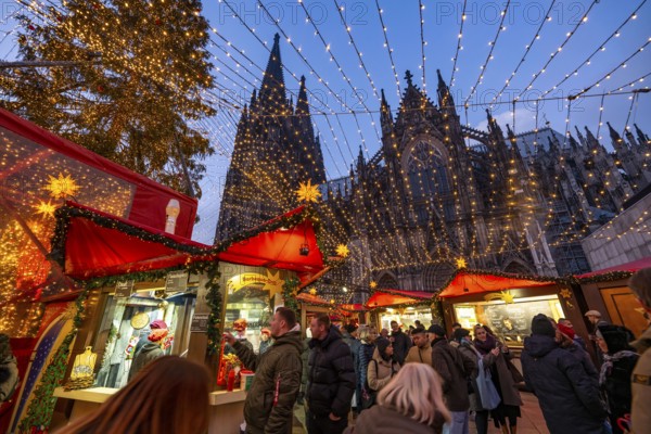 Christmas market on Roncallli Square, right next to Cologne Cathedral, in the historic centre of