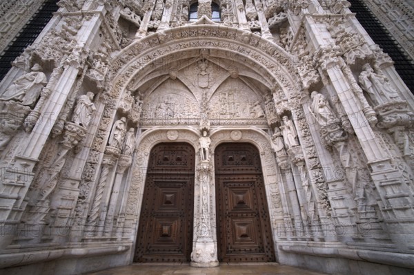 South portal, tympanum, Hieronymite monastery Mosteiro dos Jerónimos, also known as Mosteiro de