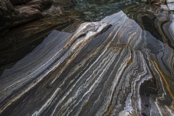 Rocks, rock structures, clear water, Verzasca River, near Lavertezzo, Verzasca Valley, Valle