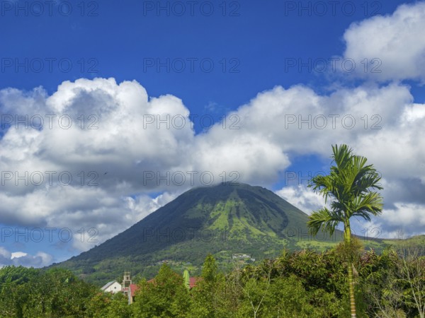 Landscape with Lokon volcano, Tomohon, Manado, Sulawesi