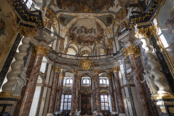Interior of the Court Chapel of the Würzburg Residence, consecrated in 1743, Würzburg, Lower