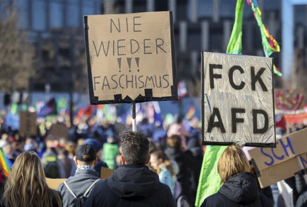 Essen, North Rhine-Westphalia, Germany - Demonstration against the right in Essen's green centre,