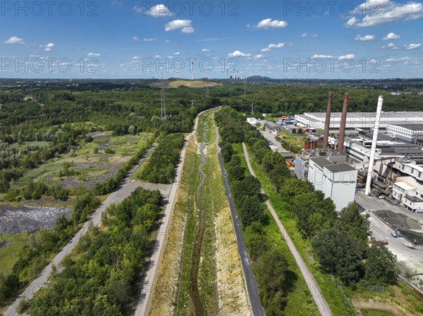 Bottrop, North Rhine-Westphalia, Germany, Renaturalised Boye, the tributary of the Emscher, was