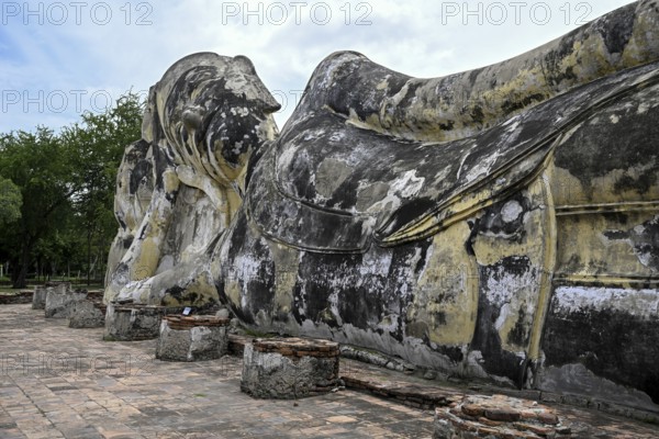 Reclining Buddha in Wat Lokayasutharam, Temple of the Resting Buddha, Ayutthaya, Ayutthaya